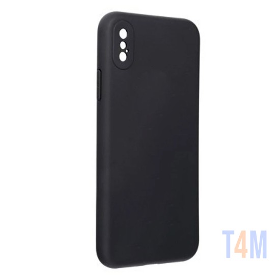 Capa de Silicone com Moldura de Câmera para Apple iPhone XS Preta